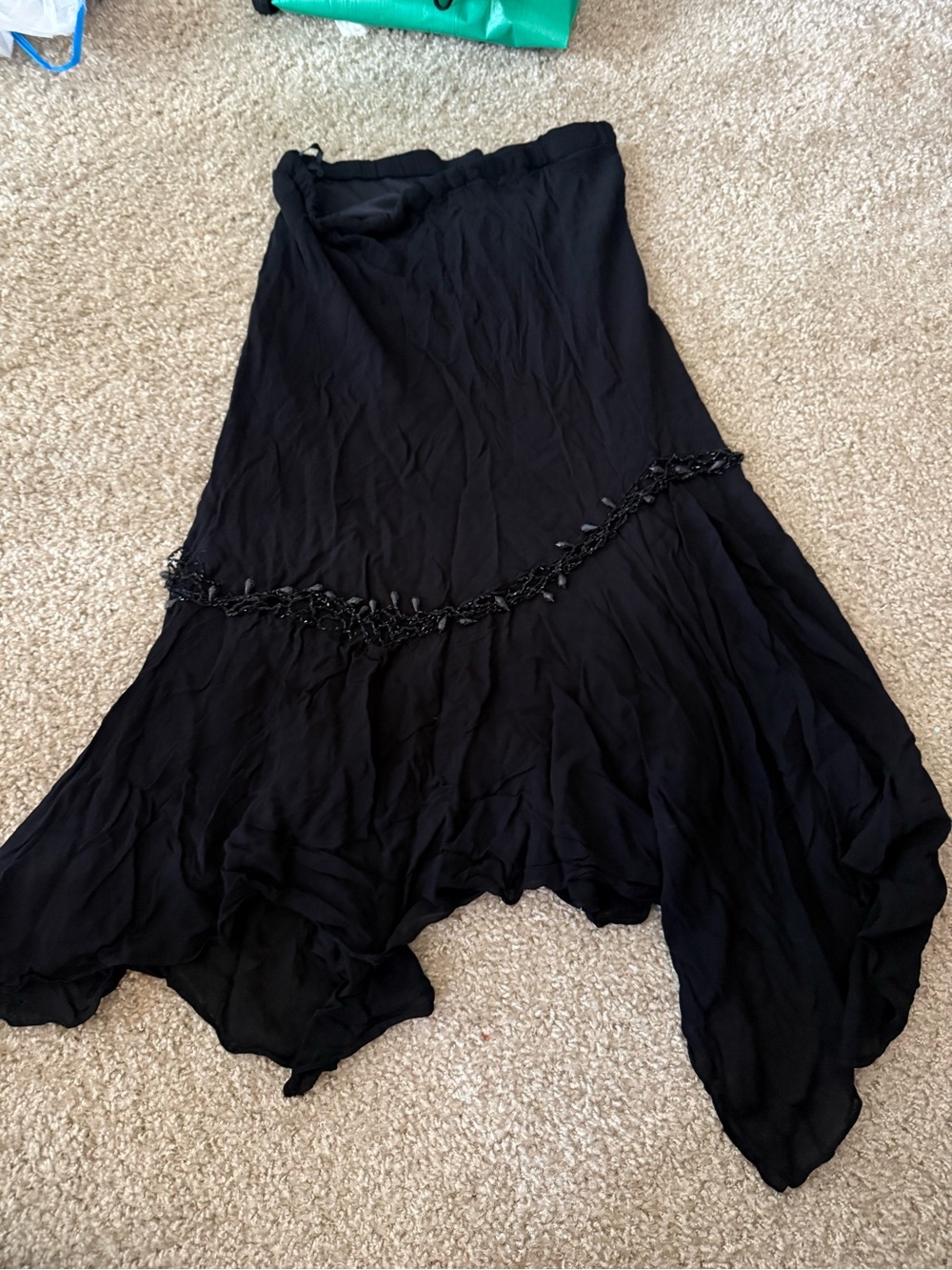 Dress Barn Black Asymmetrical Handkerchief Hem Skirt